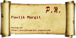 Pavlik Margit névjegykártya