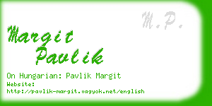 margit pavlik business card